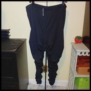 Rainbow Rouched Black Leggings